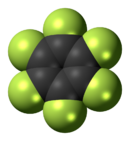 Space-filling model of hexafluorobenzene
