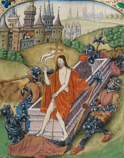 File:The Resurrection Beaufort arms in border (f. 131) Cropped.jpg