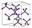 Ball-and-stick model of the unit cell of tin tetraiodide