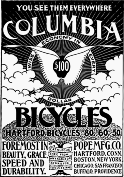 Columbia Bicycles 1886 Advertisement.svg