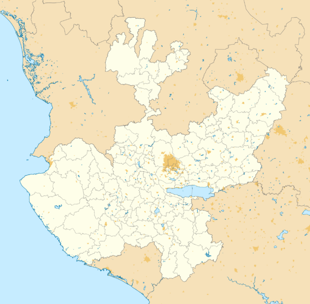 File:Mexico Jalisco location map (urban areas).svg