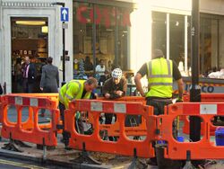 Street tree pit preparation in Westminster (London)