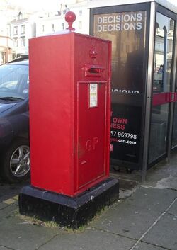Wall box freestanding in Gloddaeth Street, Llandudno, Wales.jpg
