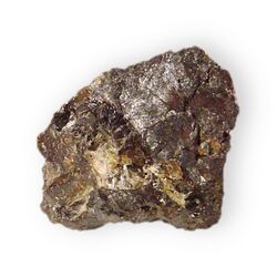 Zinkenite 2 w- sphalerite Lead antimony sulfide Fargo mine Stevens County Washington 1971.jpg