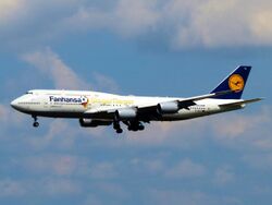 2014 FIFA World Champion!!!!! Deutsche Lufthansa Boeing 747-830 D-ABYI "Siegerflieger" "Fanhansa" "Potsdam" 15.07.2014 Frankfurt Airport (14481513998).jpg