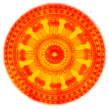 The Buddhist dharm chakra. Which is like a chariot wheel is a popular symbol of Buddhism.