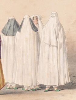 Burqa clad Pashtun & Qizilbash women, Kabul, 1840.jpg