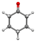 Ball-and-stick model of cyclohexanone