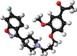 Iloperidone ball-and-stick xtal 2014.png