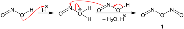 Erster Teil des Reaktionsmechanismus der Pschorr-Cyclisierung