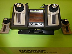 Photograph of a dedicated video game console.