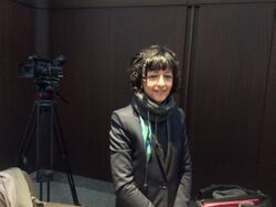 Emmanuelle Charpentier in the Senate Chamber of York University in 2016, after giving her Gairdner Foundation International Award Lecture