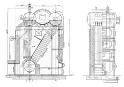 Stirling three-drum watertube boiler (Rankin Kennedy, Modern Engines, Vol VI).jpg