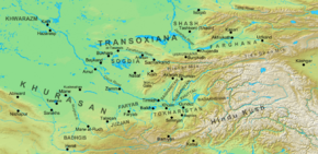Map of Khurasan, Transoxiana and Tokharistan