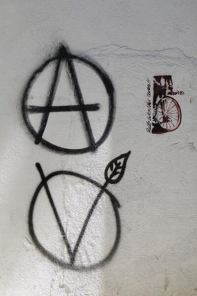 File:Anarchist and Ecological Symbols - Graffiti - Lisbon, Portugal (4633434450).jpg