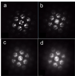 Changes in CBED patterns for different thicknesses of the sample, showing that they get more complicated with thicker samples.