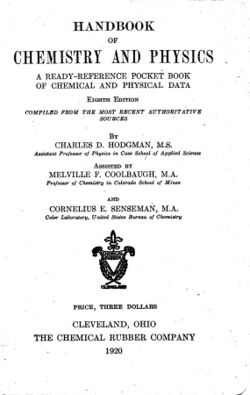 Handbook of Chemistry and Physics 8th - title page.jpg