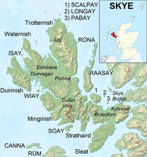 A map of Skye and the surrounding islands
