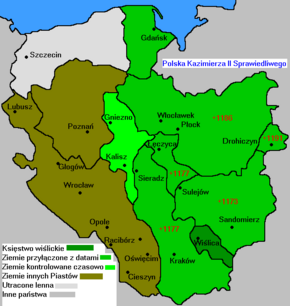   Duchy of Wiślica in 1166 within the Kingdom of Poland