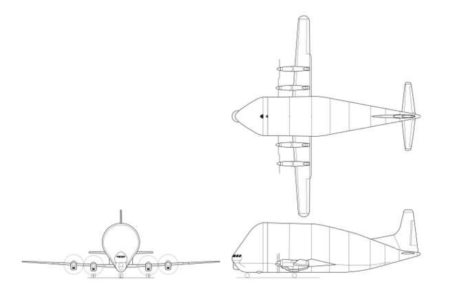 File:Aero Spacelines 377SG Super Guppy 3-view.svg