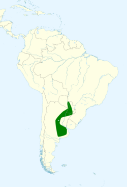 Anthus chacoensis map.svg