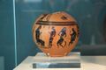 Black-figure pottery, Midas, Hermes, Silenos, 500 BC, AM Eleusis, 081188.jpg