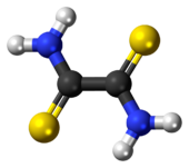 Ball-and-stick model of the dithiooxamide molecule