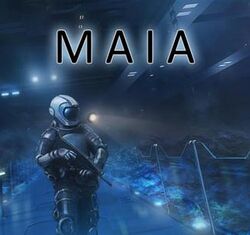 The name of the game accompanied by a man in a spacesuit.