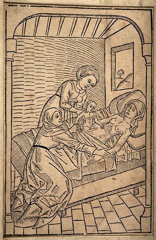 A baby being removed from its dying mother's womb via Caesar Wellcome V0014915.jpg