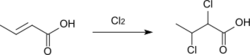 Chlorination Crotonic acid.svg