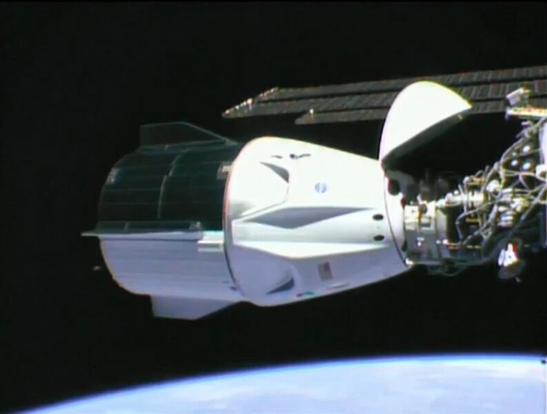 File:Crew Dragon docks at the ISS.jpg