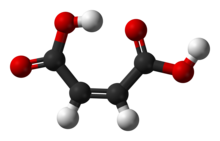 Ball-and-stick model of the maleic acid molecule