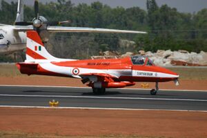 U2484 HAL HJT-16 Kiran Indian Air Force ( Surya Kiran Aerobatic Team ) (8414605364).jpg