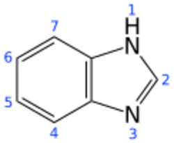 Benzimidazole 2D numbered.svg