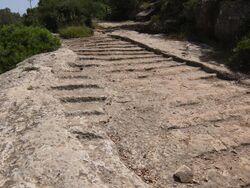 Carved steps along Ancient Roman Road.jpg