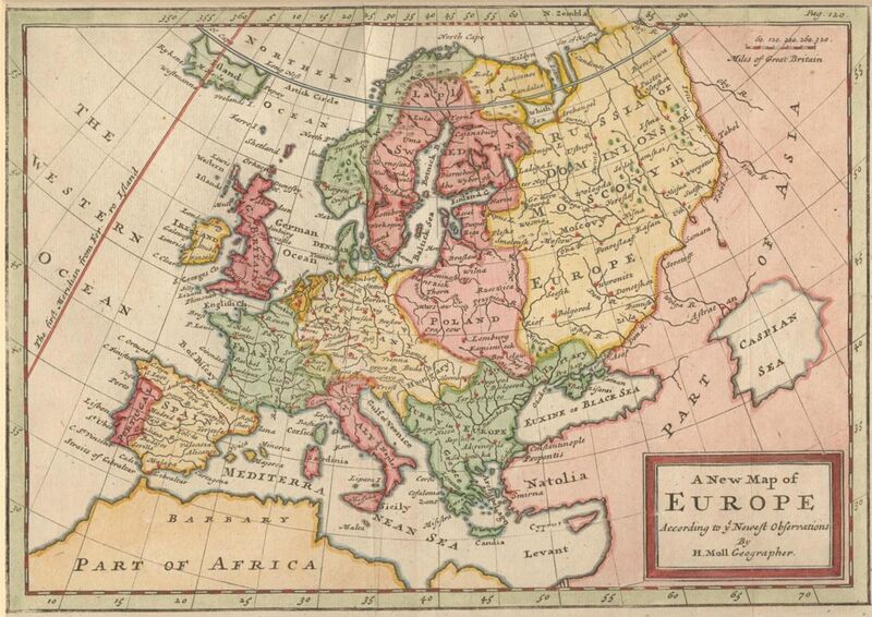 File:Herman Moll A New Map of Europe According to the Newest Observations 1721.JPG