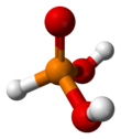 Ball and stick model of phosphorous acid