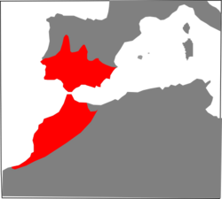 Macroprotodon brevis range Map.png