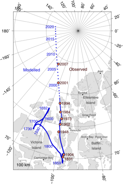 File:Magnetic North Pole Positions 2015.svg