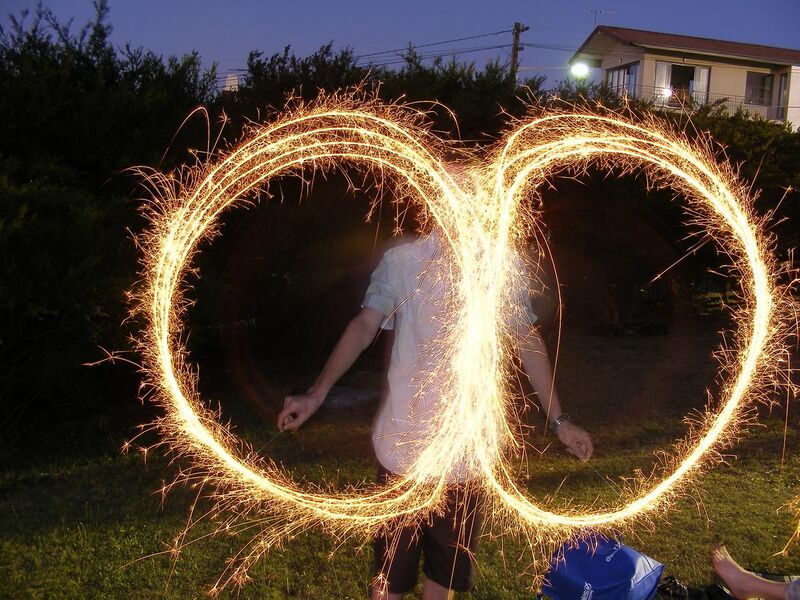 File:Sparklers with a slow shutter speed.JPG