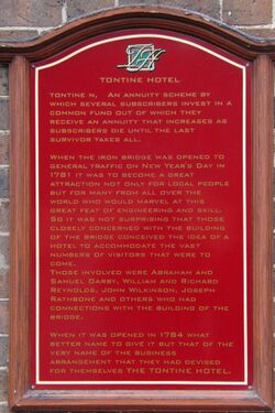 Tontine Hotel sign, Ironbridge, UK.JPG