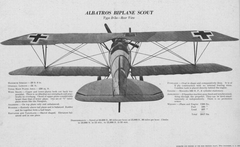 File:Type D-5a - Airplanes - Types - Types of German Airplanes. Albatros Biplane Scout. Rear View. From 2d Section General Staff - AEF - NARA - 17342149 (cropped).jpg