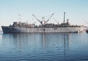 USS Simon Lake (AS-33) at Kings Bay in 1981