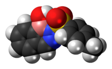 Space-filling model of the diazaborine molecule