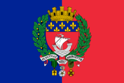 Flag of Paris with coat of arms.svg