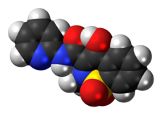 Space-filling model of the piroxicam molecule