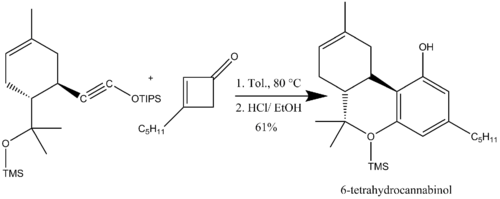 Scheme 17: Synthesis of Δ-6-tetrahydrocannabinol via a Benzannulatio