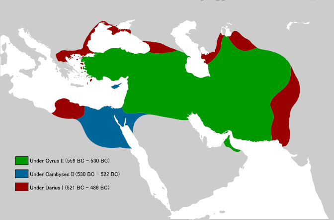 File:Achaemenid Empire under different kings (flat map).svg