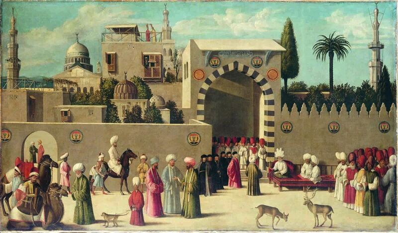 File:Anonymous Venetian orientalist painting, The Reception of the Ambassadors in Damascus', 1511, the Louvre.jpg