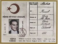 Atatürk's identity document from 1934